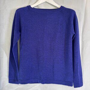 Banana Republic Womens Small Blue Merino Wool Boatneck Sweater Pullover Casual